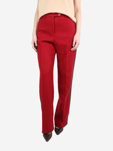 Chanel Red wool straight-leg trousers - size UK 12