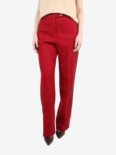 Red wool straight-leg trousers - size UK 12 Trousers Chanel 