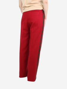 Chanel Red wool straight-leg trousers - size UK 12