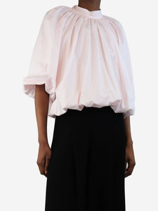 Simone Rocha Pink bubble hem cropped blouse - size UK 6
