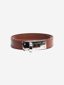 Hermes Brown Kelly double tour bracelet