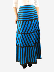 Black and blue striped linen maxi skirt - size UK 10 Skirts Gucci 