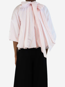 Simone Rocha Pink bubble hem cropped blouse - size UK 6