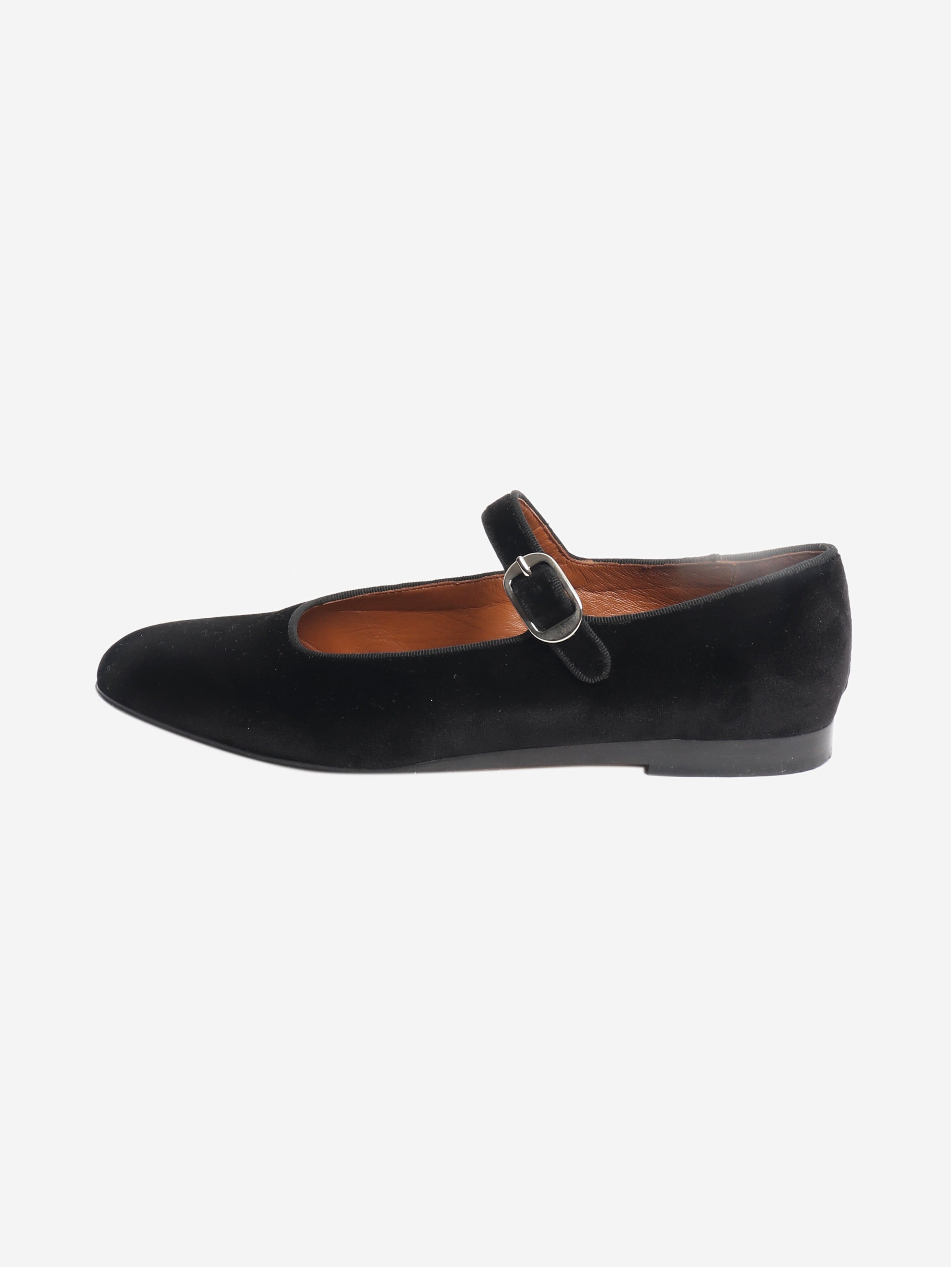 Black velvet Mary Jane flats - size EU 38 Flat Shoes Le Monde Beryl 