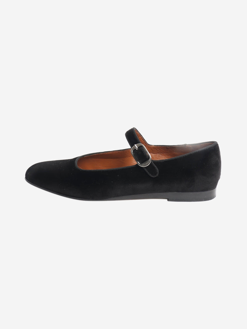 Black velvet Mary Jane flats - size EU 38 Flat Shoes Le Monde Beryl 