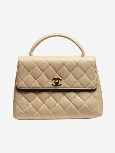 Neutral vintage 1997 lambskin quilted top handle bag Top Handle Bags Chanel 