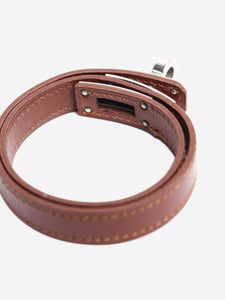 Hermes Brown Kelly double tour bracelet