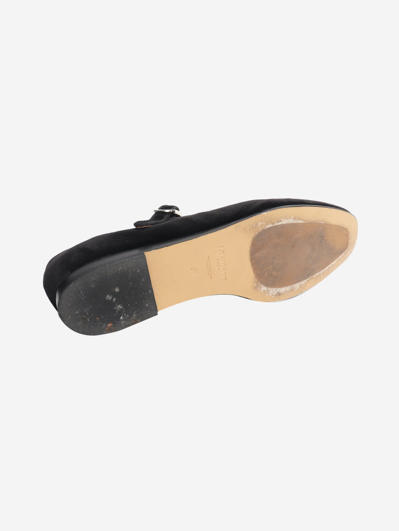 Black velvet Mary Jane flats - size EU 38 Flat Shoes Le Monde Beryl 
