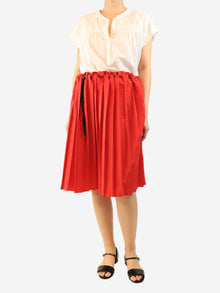 Red pleated midi skirt - size UK 10 Skirts Victoria Beckham 