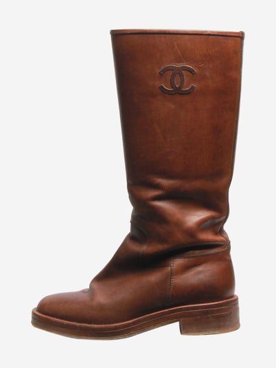 Brown mid-calf riding boots - size EU 37 Boots Chanel 