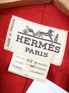 Hermes Red double-breasted cashmere coat - size UK 12