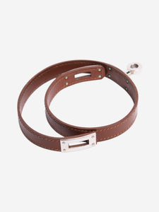 Hermes Brown Kelly double tour bracelet