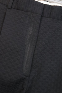 Celine Black textured pleated trousers - size UK 10