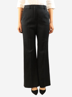 Black striped wide-leg trousers - size UK 10 Trousers Sportmax 