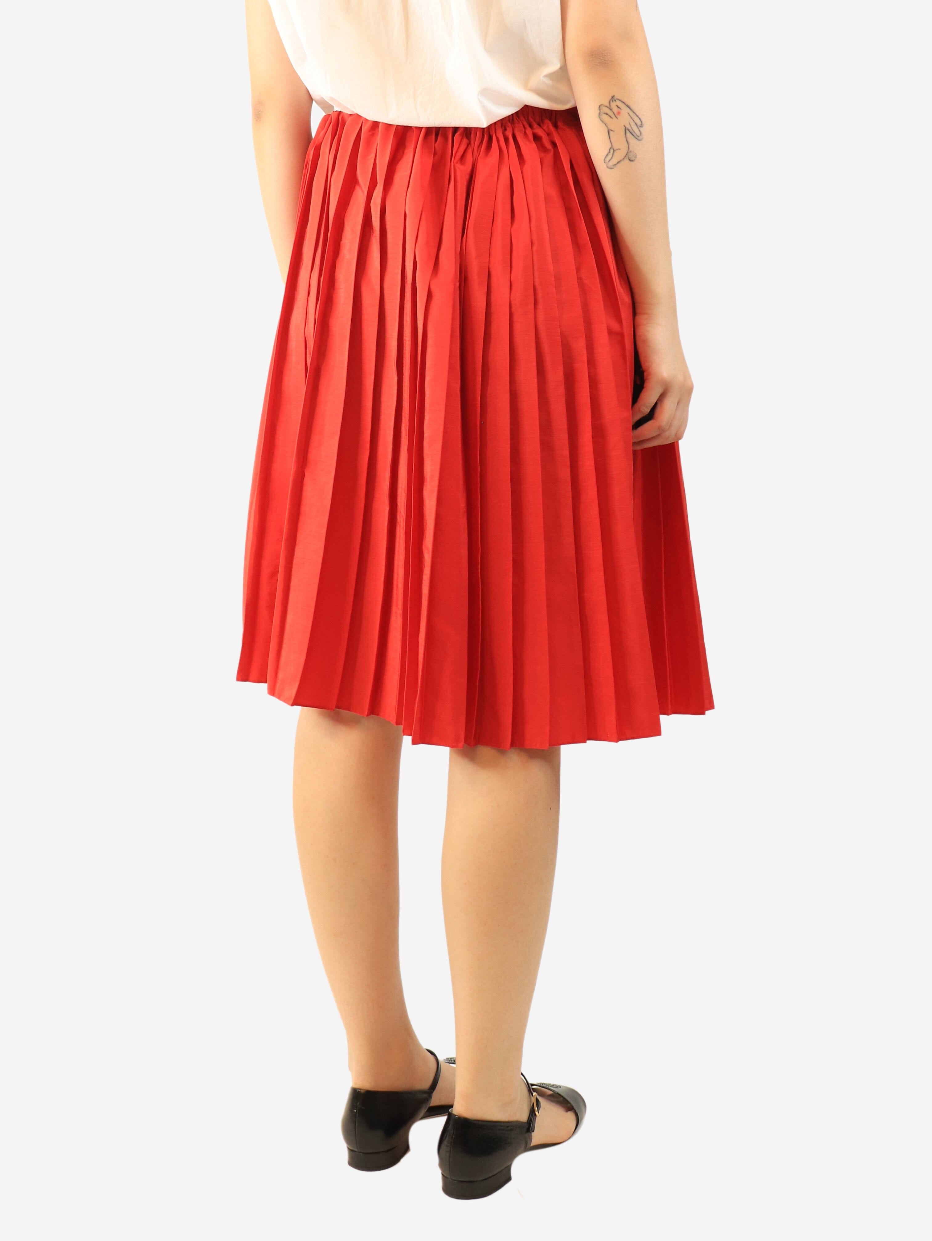 Red pleated midi skirt - size UK 10 Skirts Victoria Beckham 