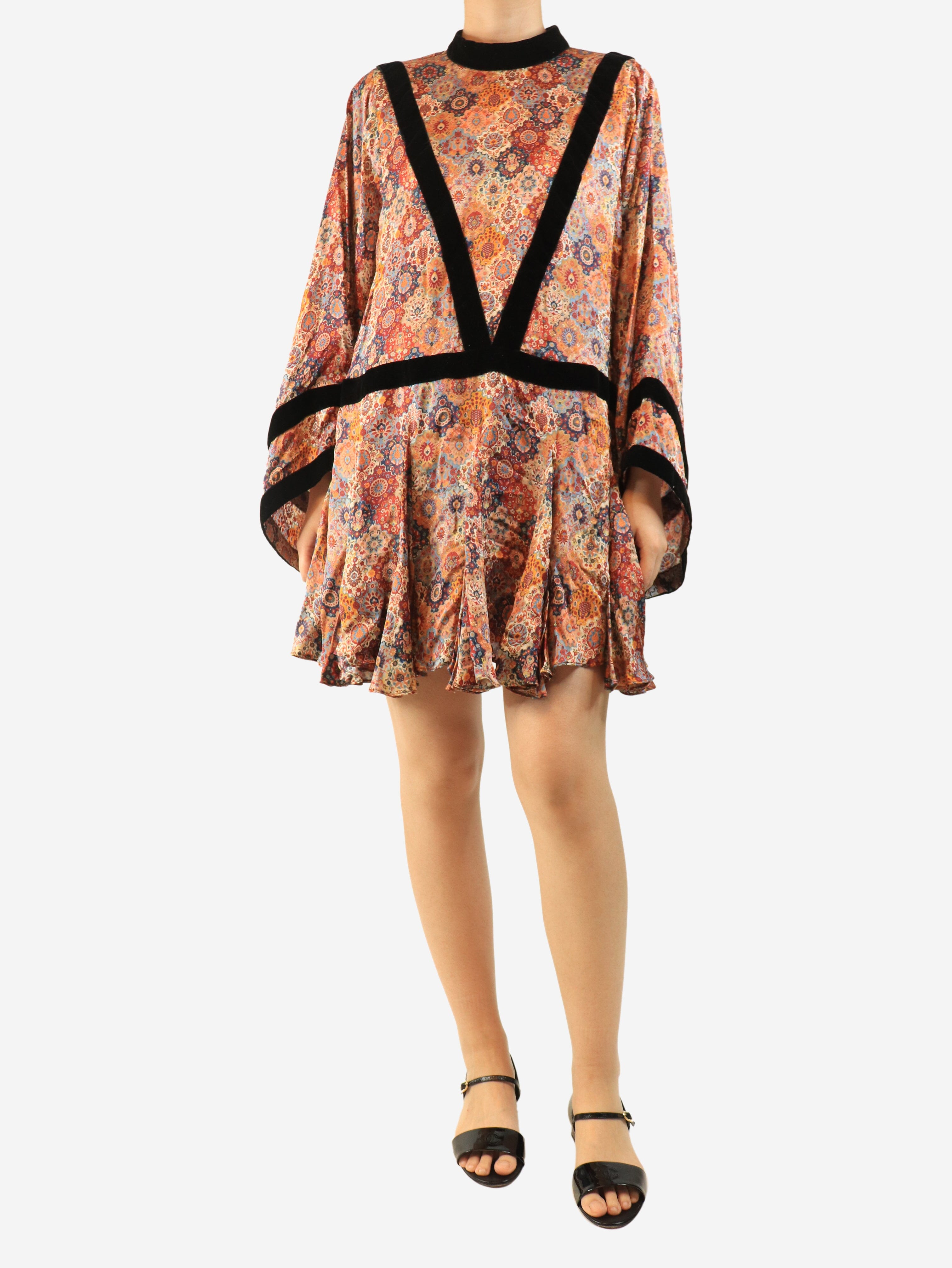 Orange floral mini dress - size S Dresses Rhode 