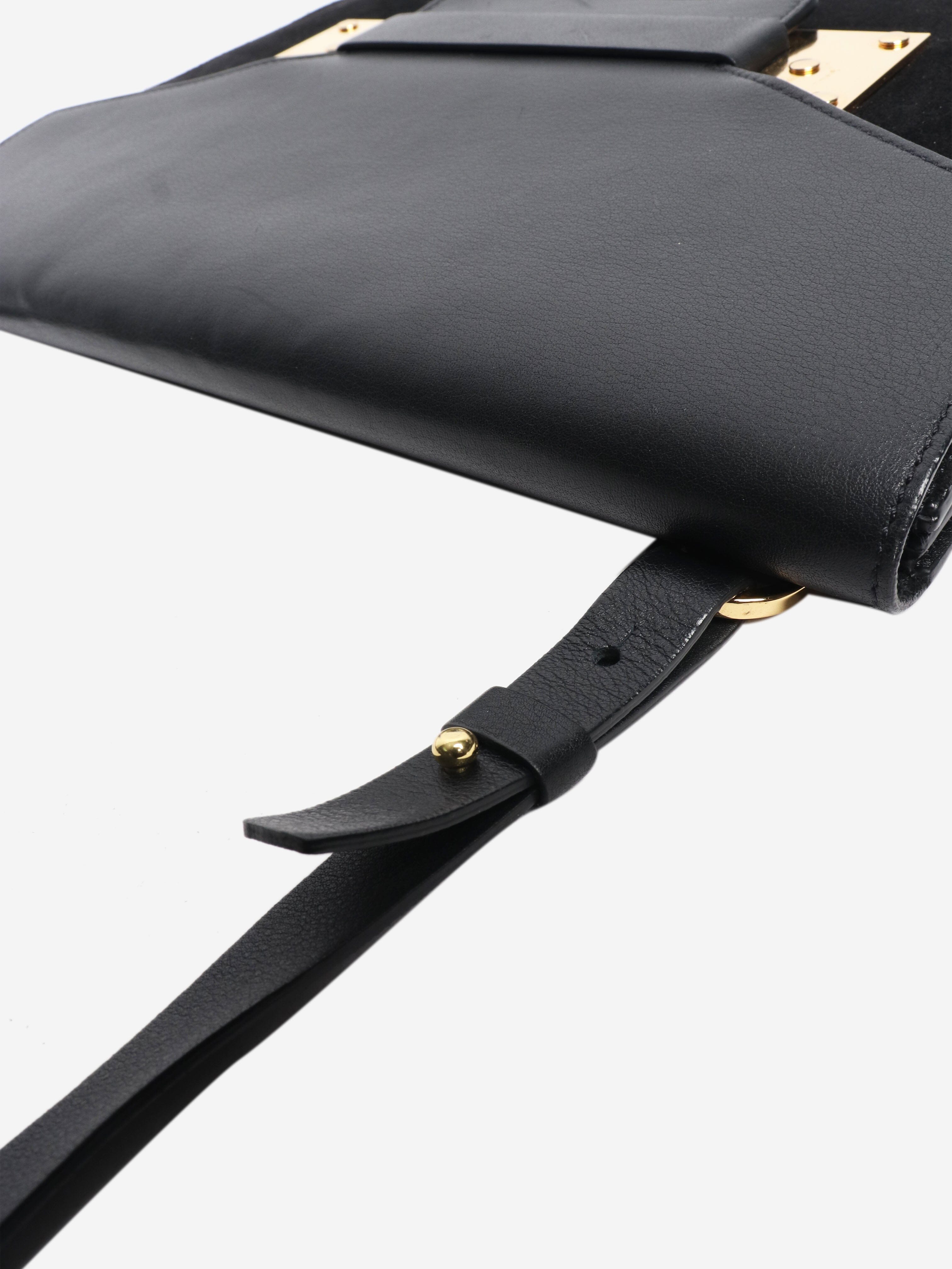 Black leather and suede bag Shoulder bags Sophie Hulme 