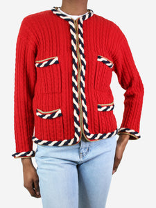 Kujten Red button-up cashmere cardigan - size XS