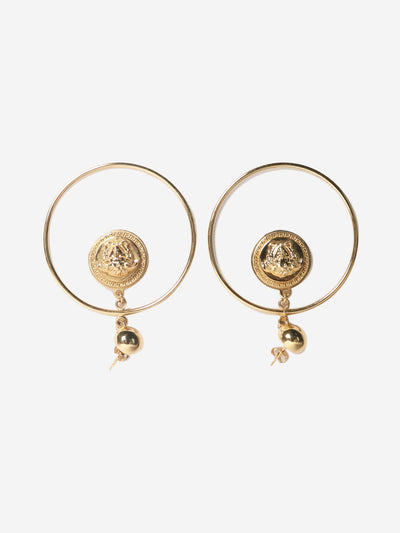 Gold plated medusa hoop earrings Jewellery Versace 