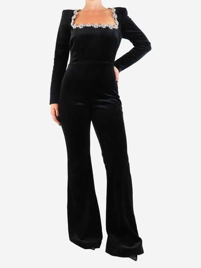 Black velvet jumpsuit - size UK 10 Jumpsuits Nadine Merabi 