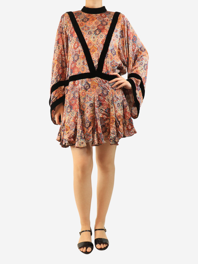 Orange floral mini dress - size S Dresses Rhode 