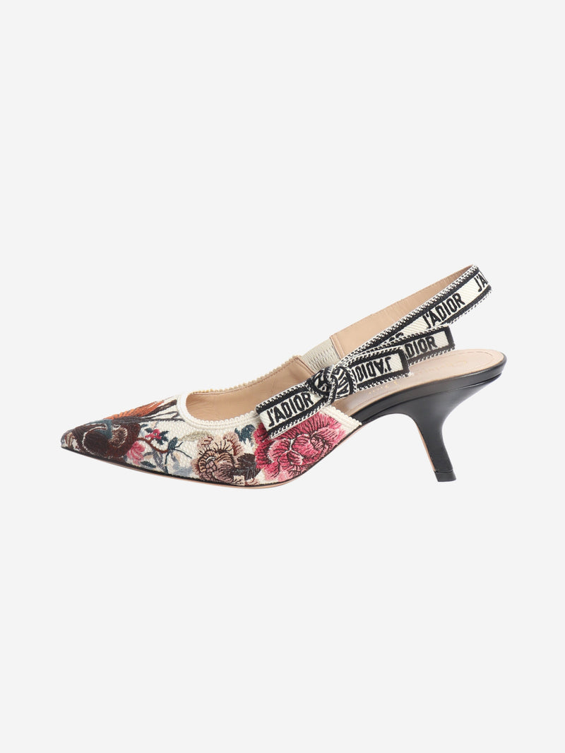 Multicolour J'Adior floral embroidered slingbacks - size EU 40 Heels Dior 