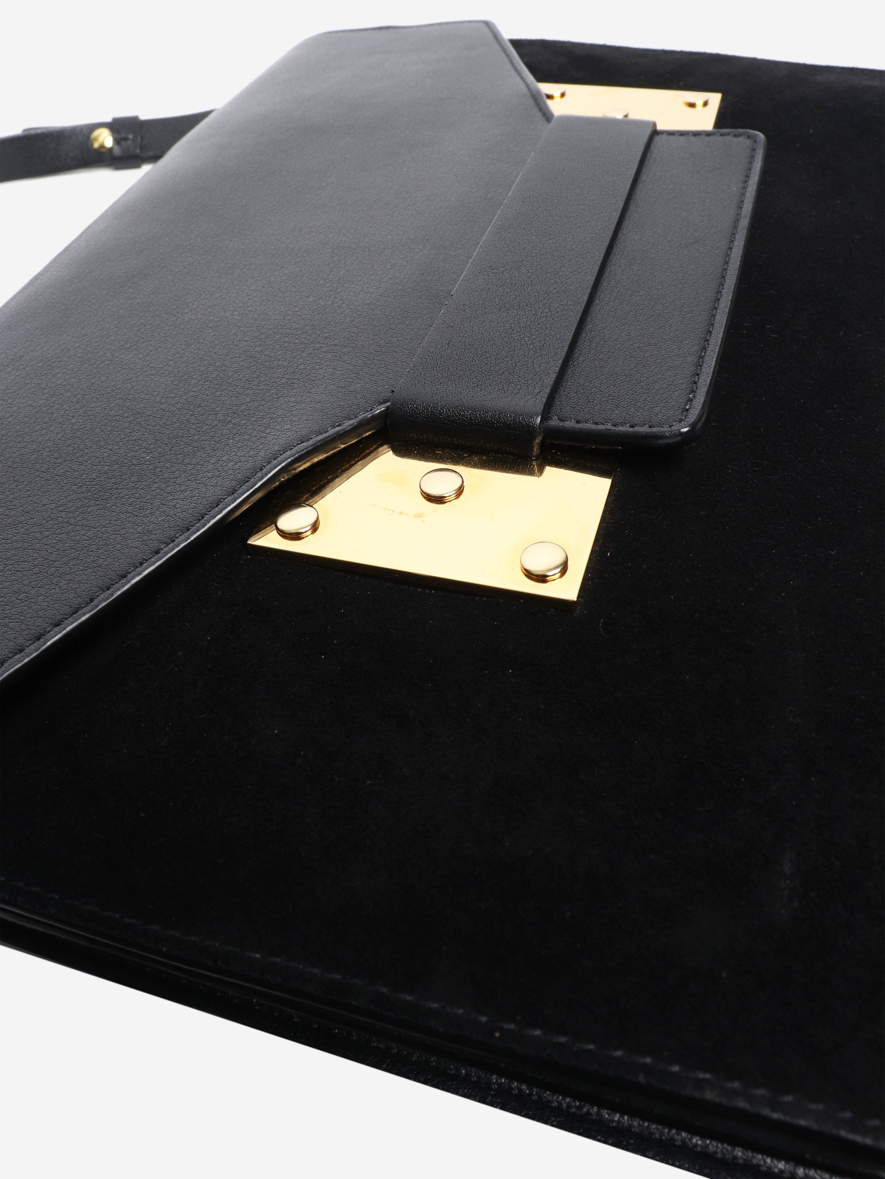 Black leather and suede bag Shoulder bags Sophie Hulme 