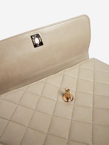 Chanel Neutral vintage 1997 lambskin quilted top handle bag