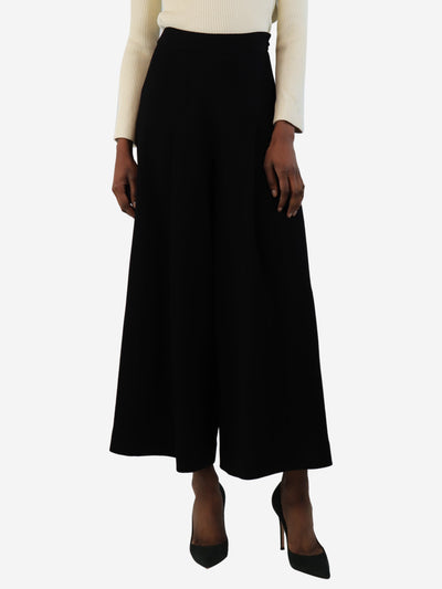 Black crepe wide-leg pants - size UK 6 Trousers Emilia Wickstead 