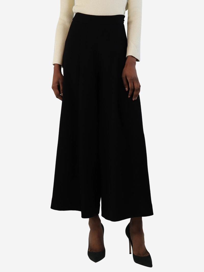 Black crepe wide-leg pants - size UK 6 Trousers Emilia Wickstead 