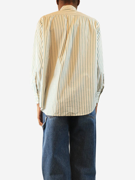 Green and white cutaway collar striped shirt - size XS alternate image