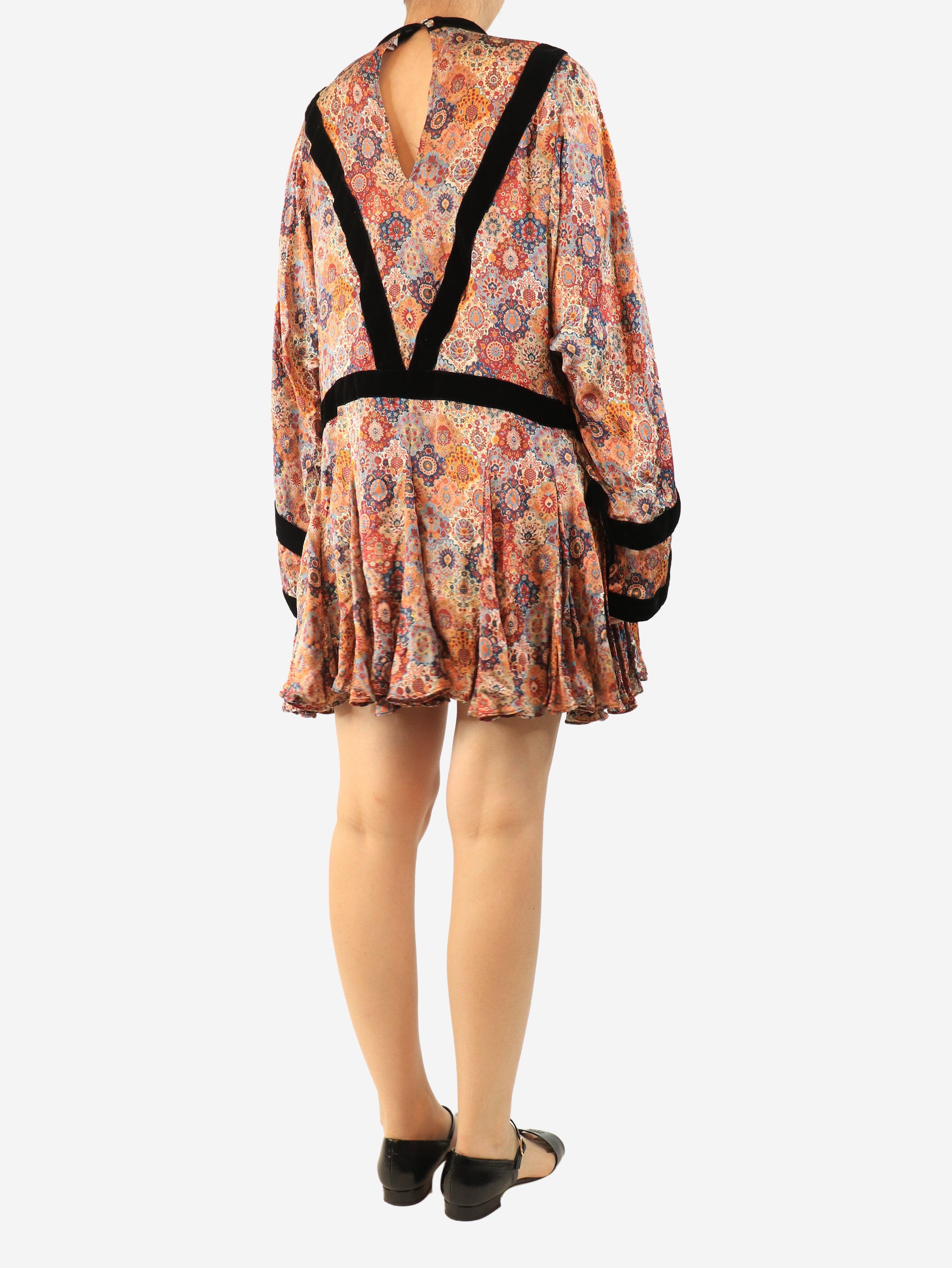 Orange floral mini dress - size S Dresses Rhode 