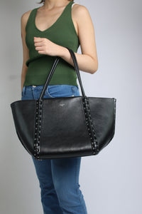 Alaia Black studded top handle bag