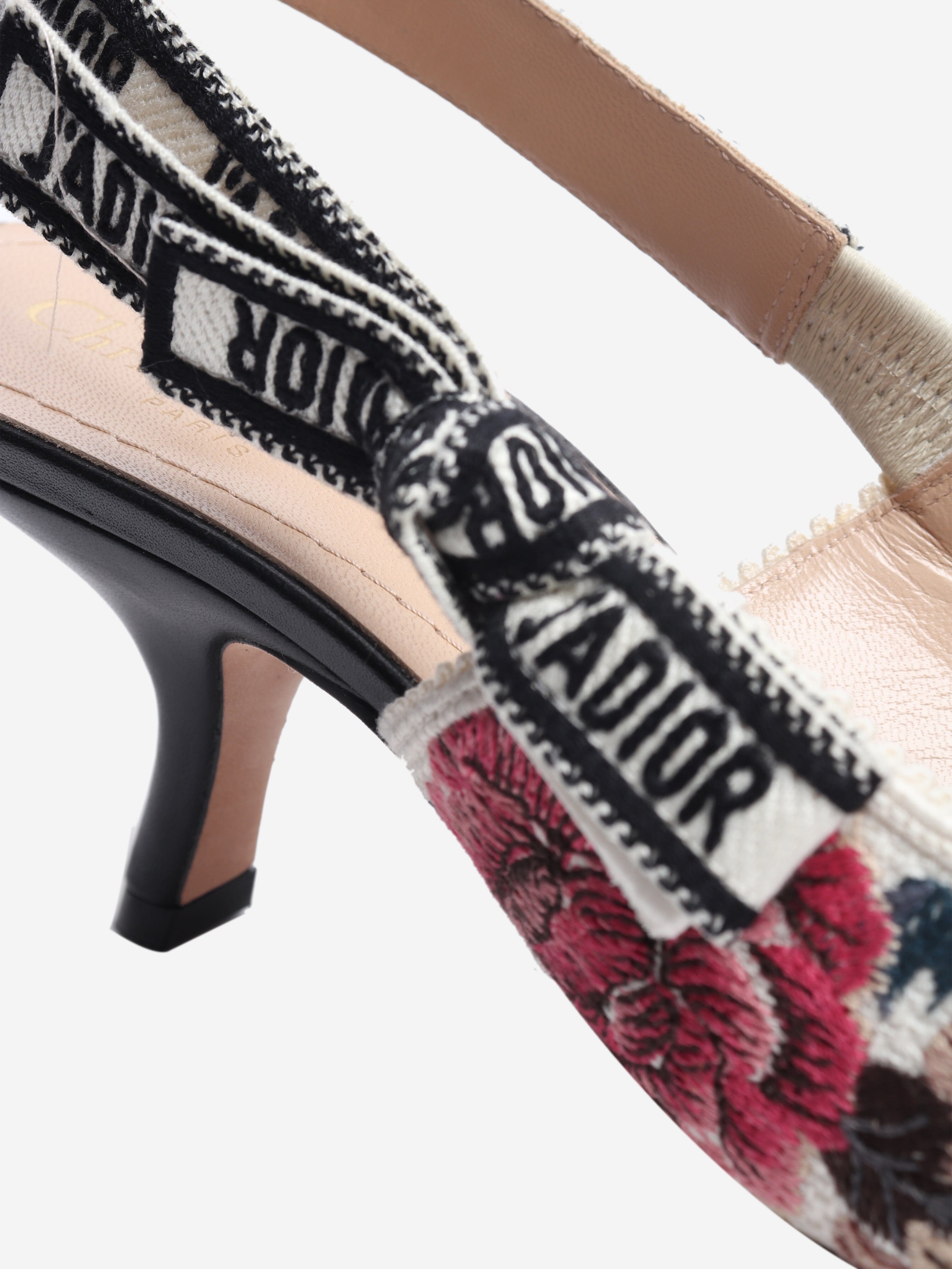 Multicolour J'Adior floral embroidered slingbacks - size EU 40 Heels Dior 