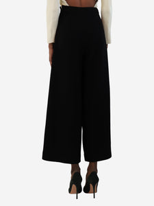 Emilia Wickstead Black crepe wide-leg pants - size UK 6
