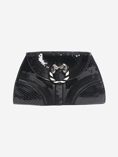 Black sequin embellished Leoni clutch Clutch bags Bvlgari 