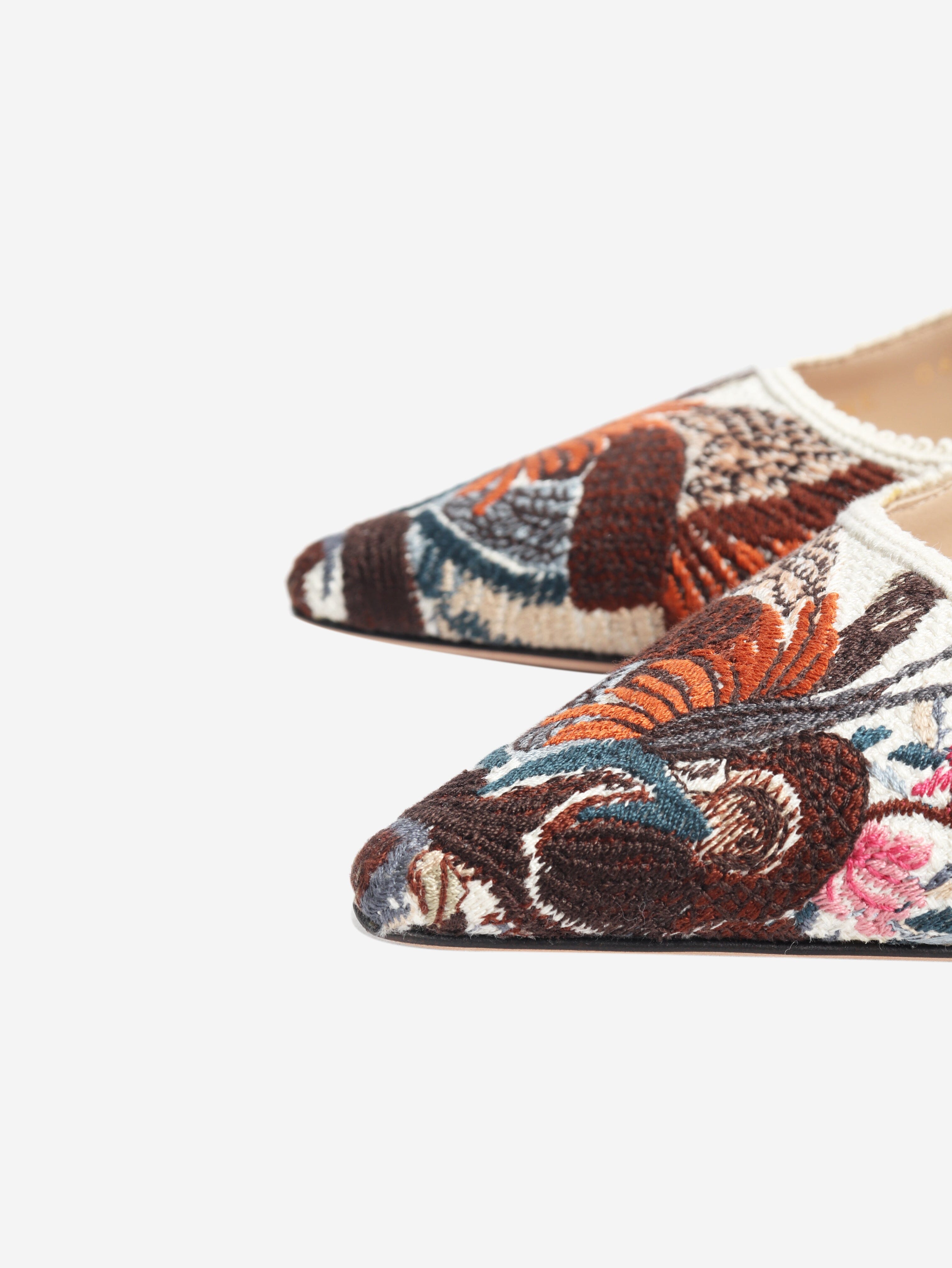 Multicolour J'Adior floral embroidered slingbacks - size EU 40 Heels Dior 