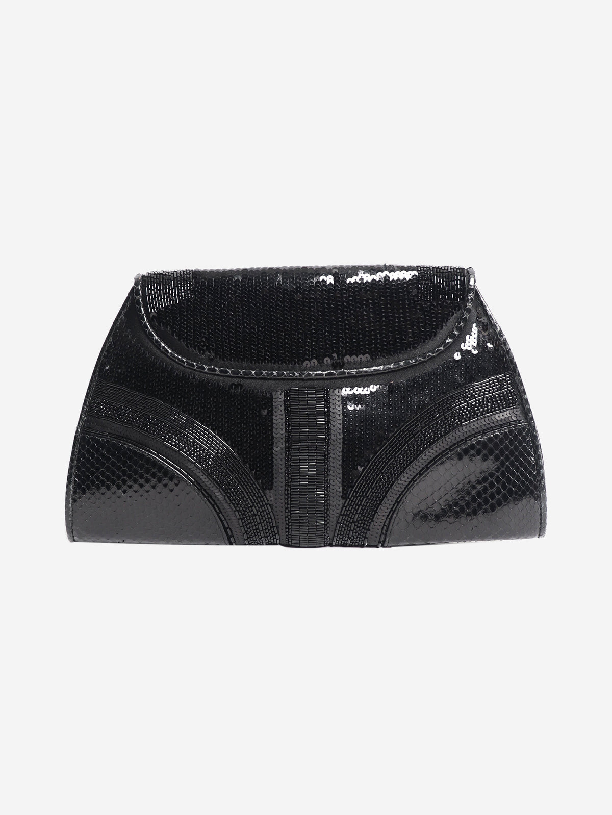 Black sequin embellished Leoni clutch Clutch bags Bvlgari 