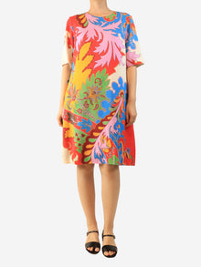 Short sleeve abstract print midi dress - size UK 16 Dresses Etro 