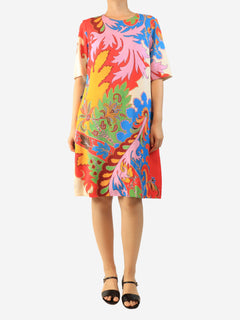 Short sleeve abstract print midi dress - size UK 16 Dresses Etro 
