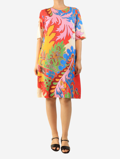 Short sleeve abstract print midi dress - size UK 16 Dresses Etro 