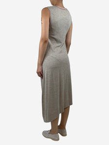 Bamford Neutral sleeveless asymmetric wool midi dress - size M