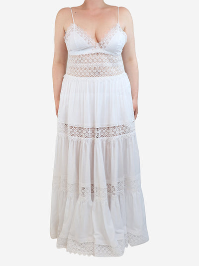 White embroidered tiered sundress - size L Dresses Charo Ruiz 