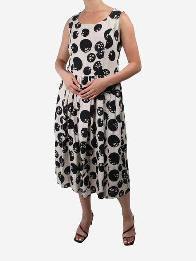 Neutral & beige circle and star pattern linen dress - size M Dresses Comme Des Garçons 