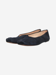 The Row Navy satin ballet flats - size EU 40