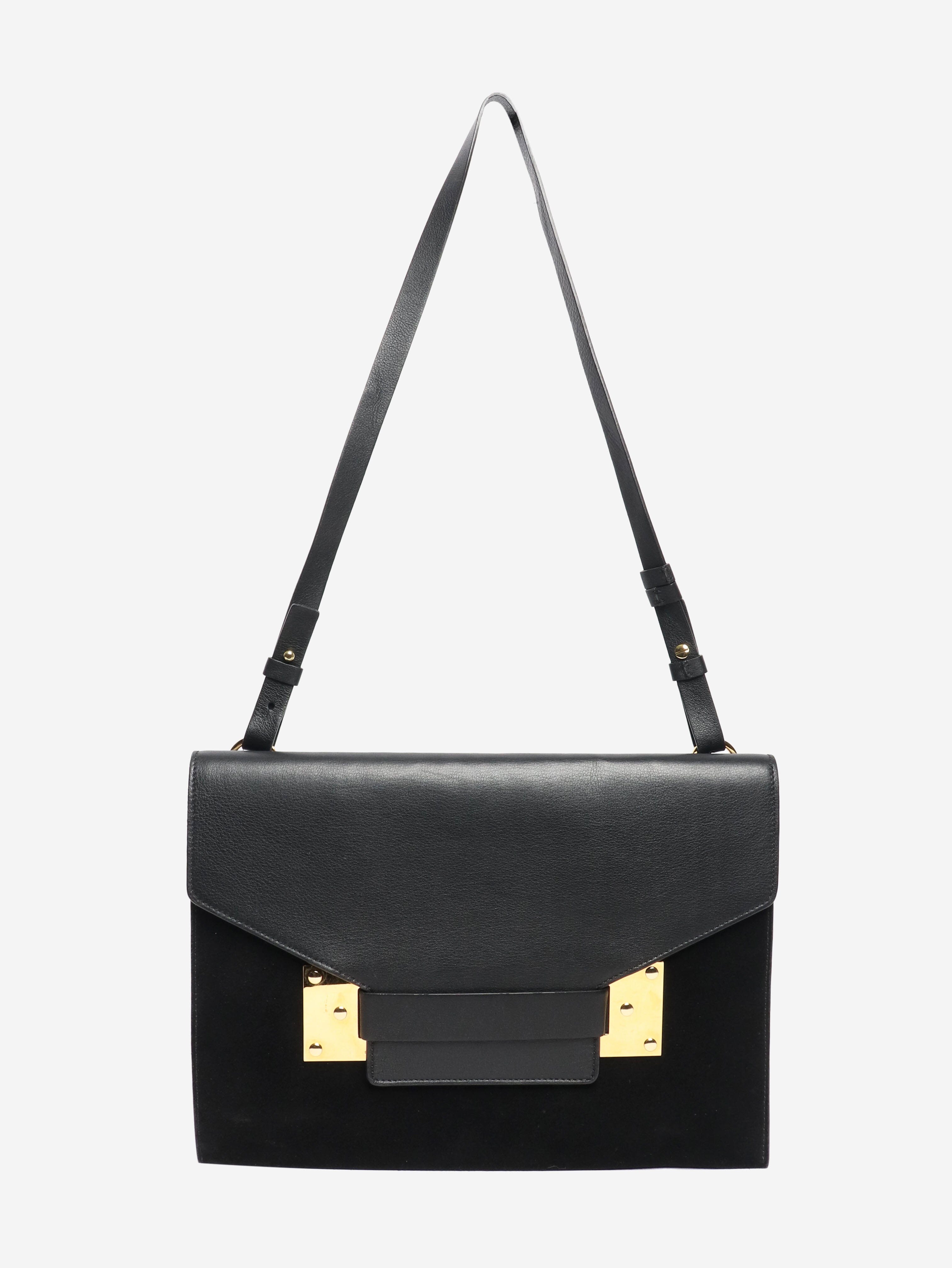 Black leather and suede bag Shoulder bags Sophie Hulme 