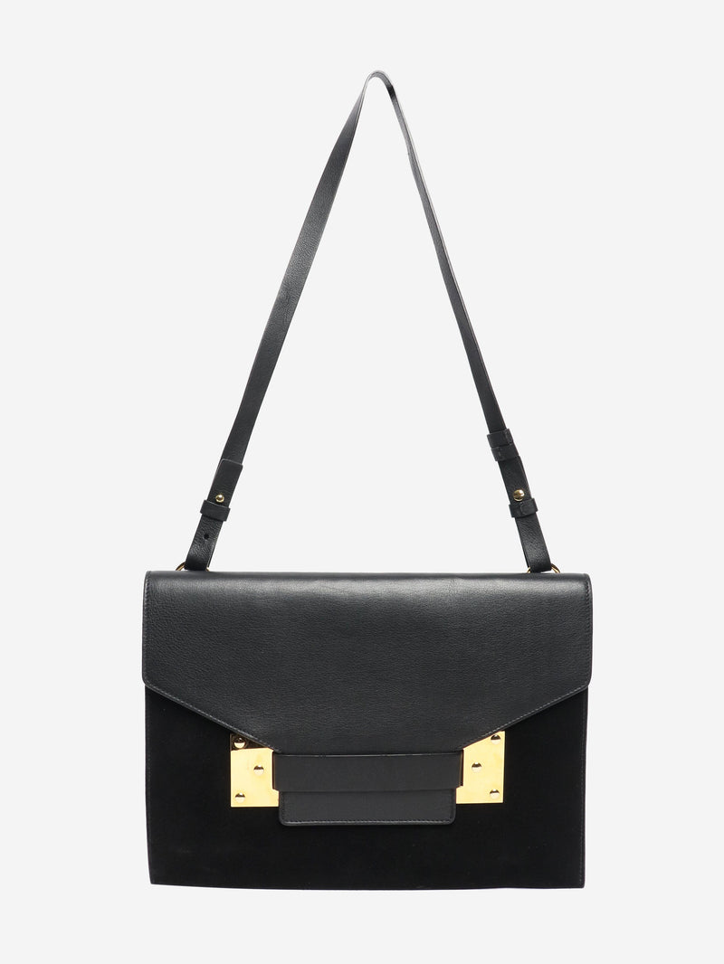 Black leather and suede bag Shoulder bags Sophie Hulme 