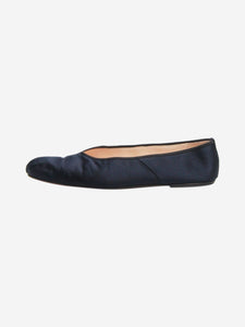 The Row Navy satin ballet flats - size EU 40