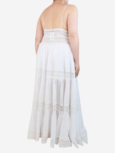 Charo Ruiz White embroidered tiered sundress - size L