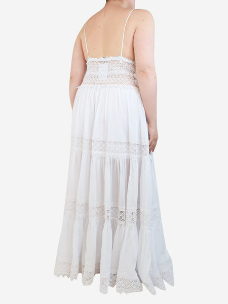 White embroidered tiered sundress - size L alternate image